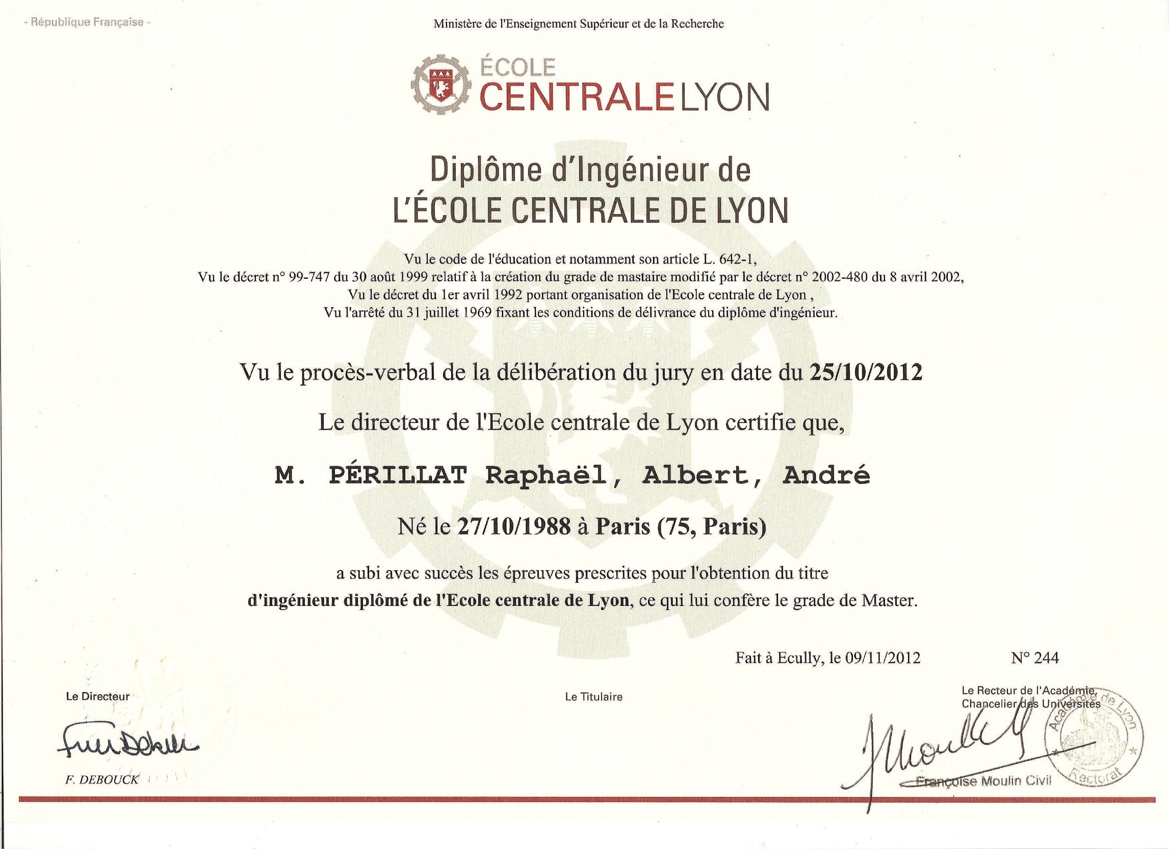 Dipl&ocirc;me ing&eacute;nieur